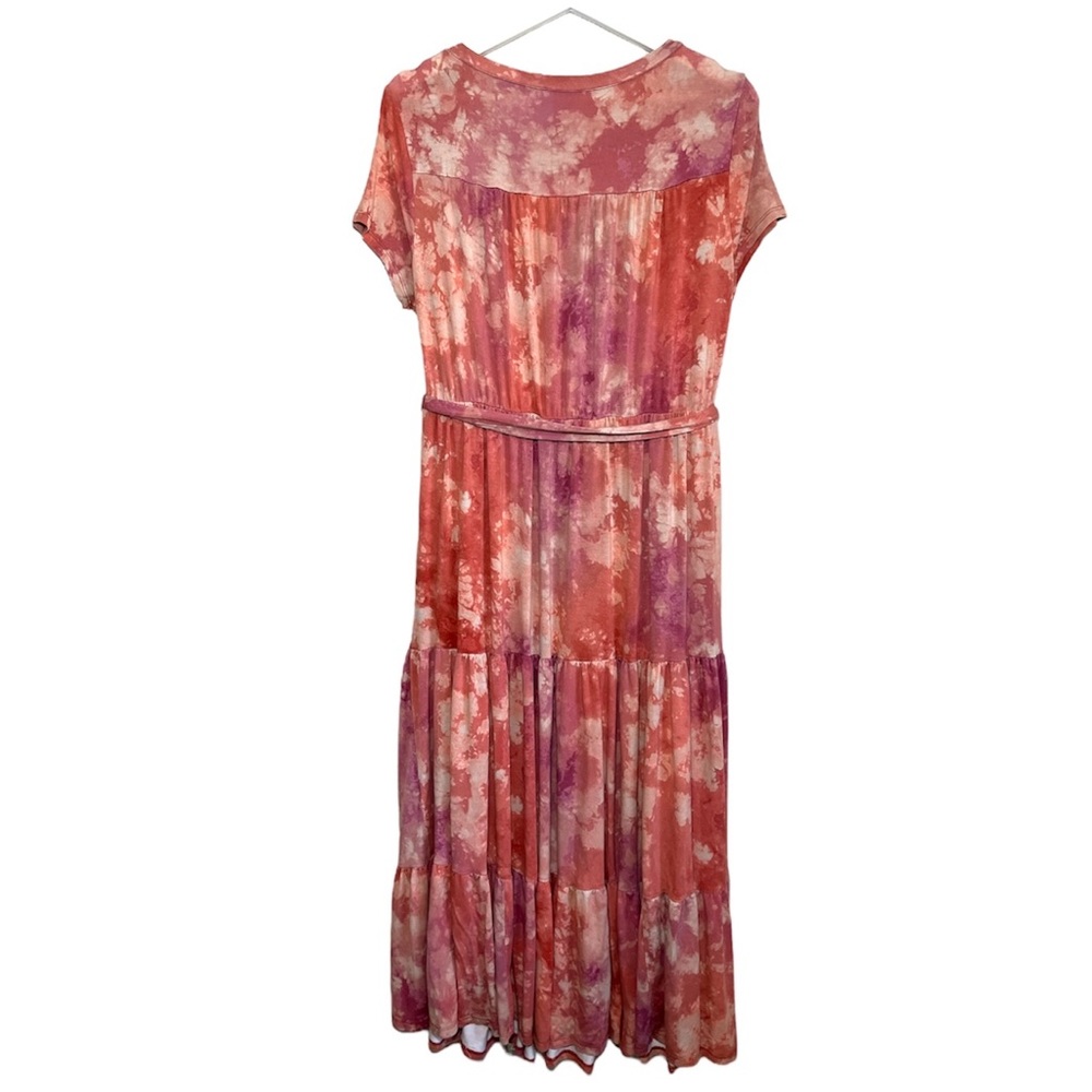 Torrid | Super Soft Pink Tie Dye Jersey Boho Chic Tiered Dress Size M / 00 - Picture 3 of 3